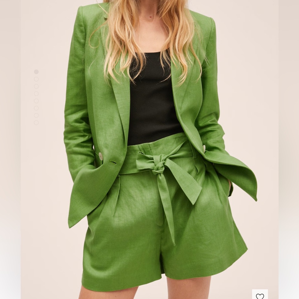 MANGO 100% Linen Blazer & Shorts Set - Medium